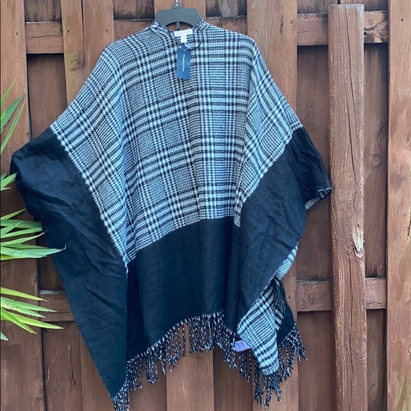 Charter Club Reversible Plaid Colorblocked Topper - Picture 8 of 8